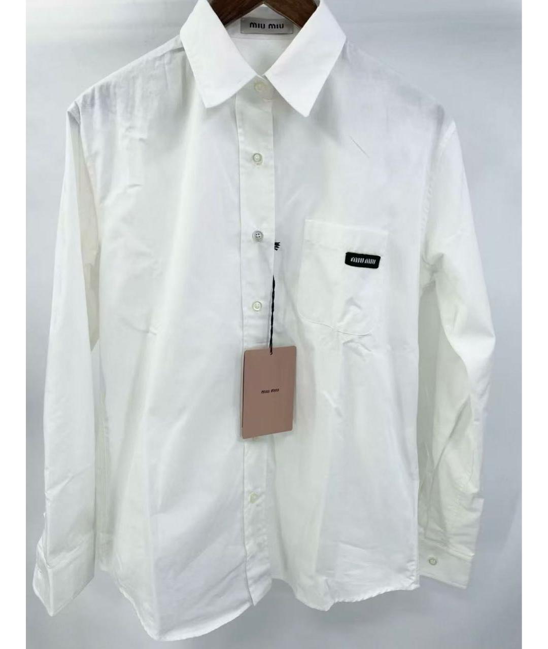 MIU MIU Белая хлопковая рубашка, фото 9