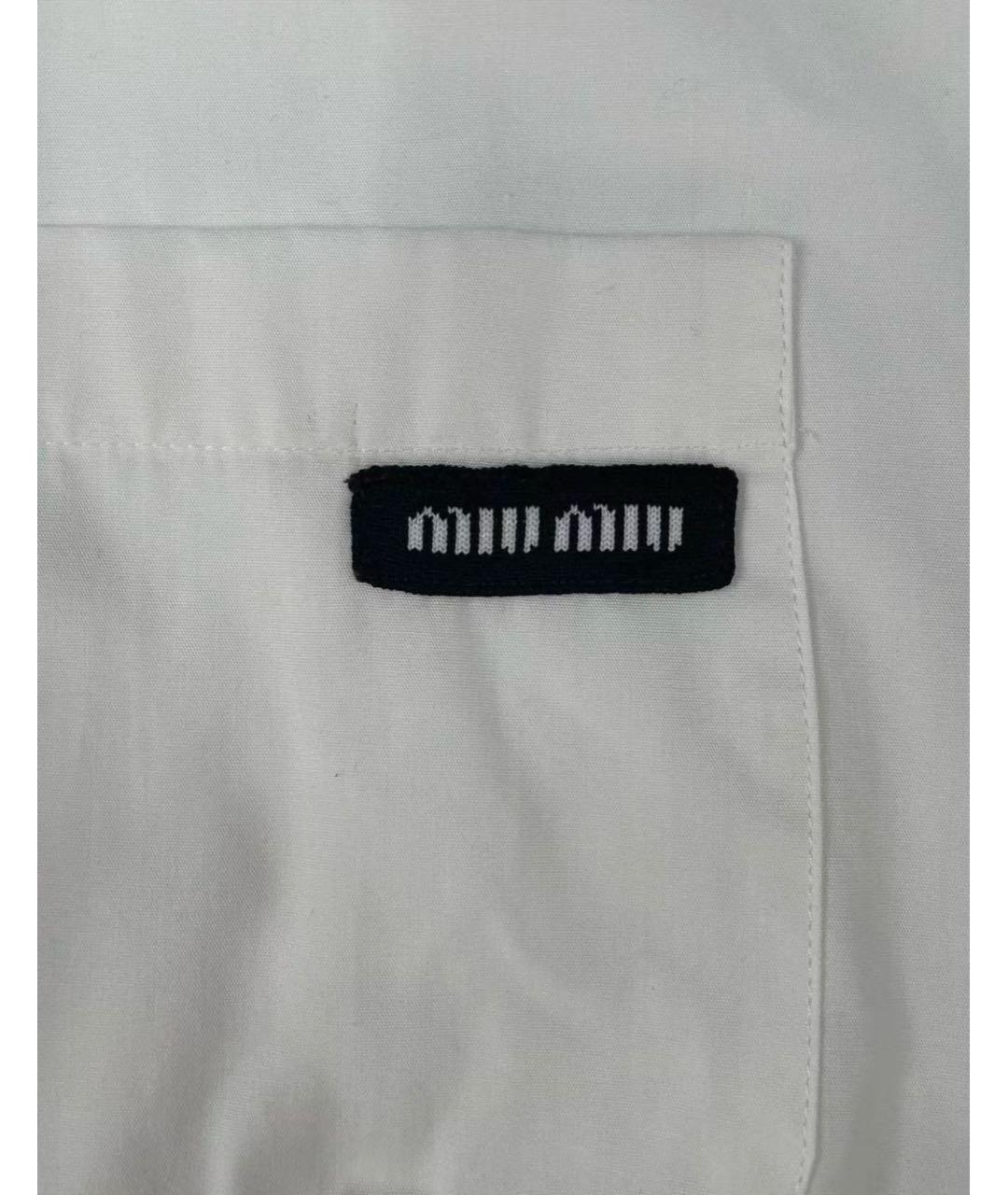 MIU MIU Белая хлопковая рубашка, фото 5