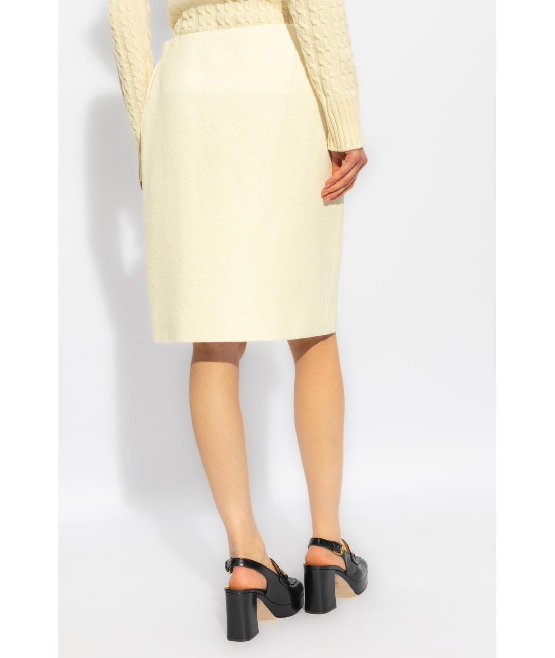 GUCCI Бежевая шерстяная юбка миди, фото 4