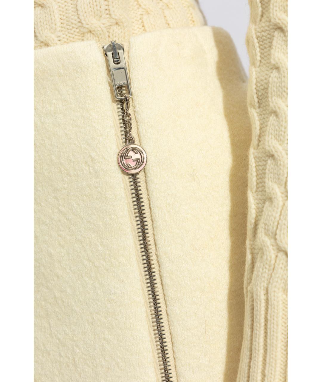 GUCCI Бежевая шерстяная юбка миди, фото 5