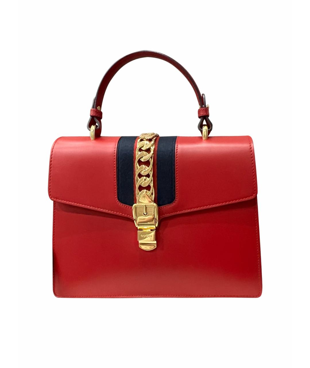 GUCCI Красная кожаная сумка через плечо, фото 1