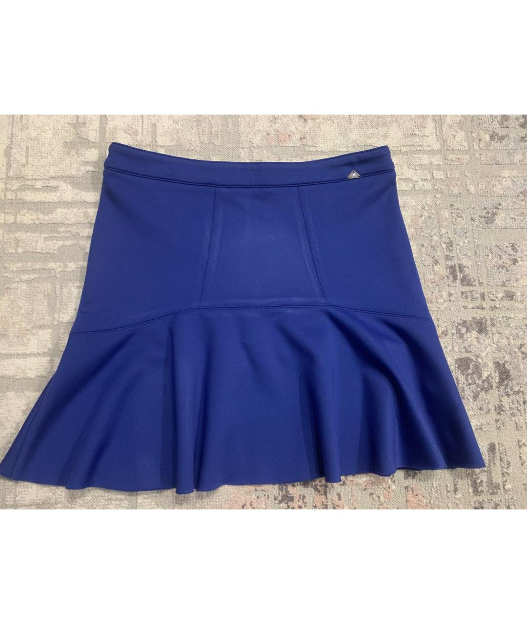 LIU JO Синяя полиамидовая юбка мини, фото 6