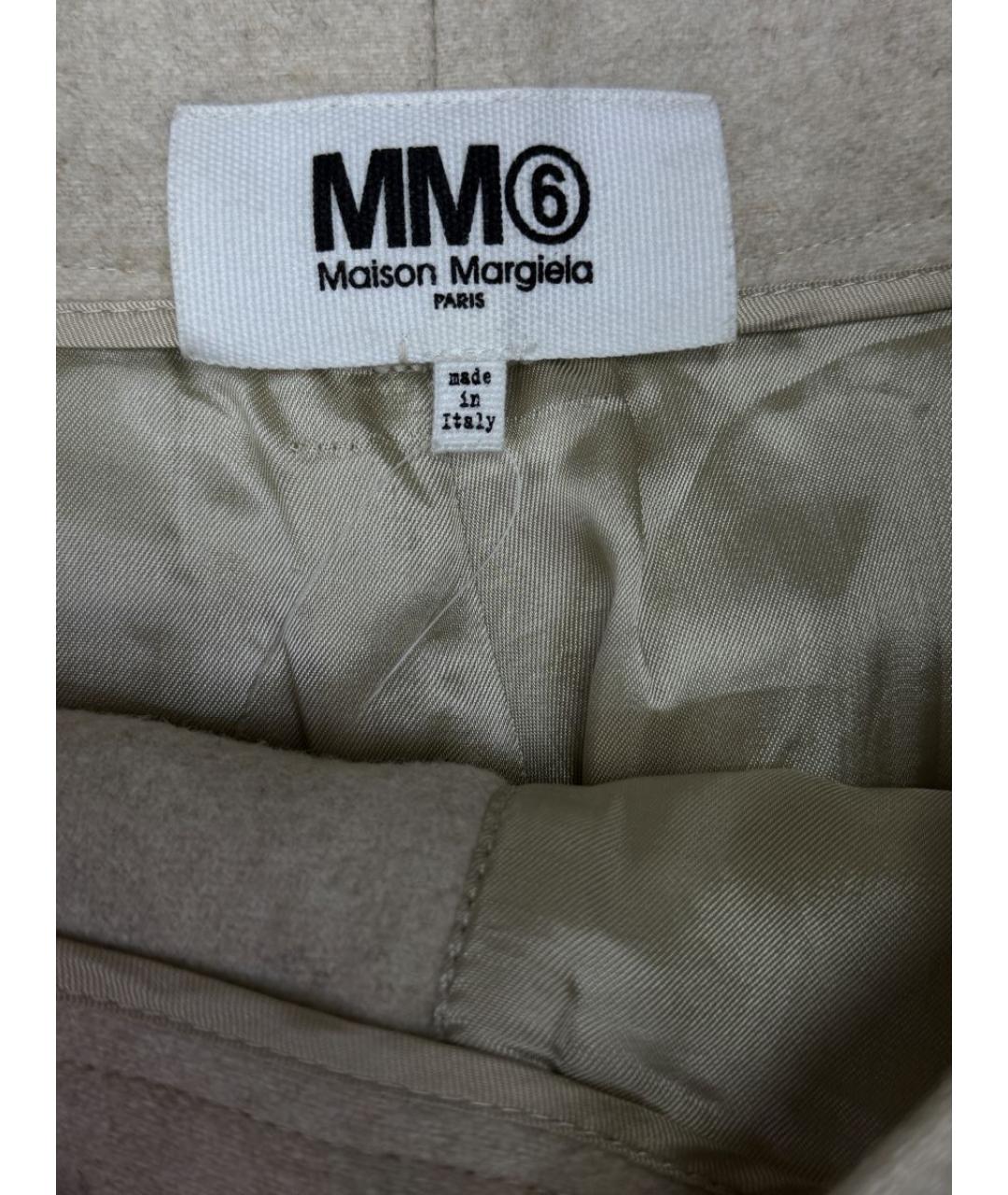 MM6 MAISON MARGIELA Бежевые шерстяные шорты, фото 3