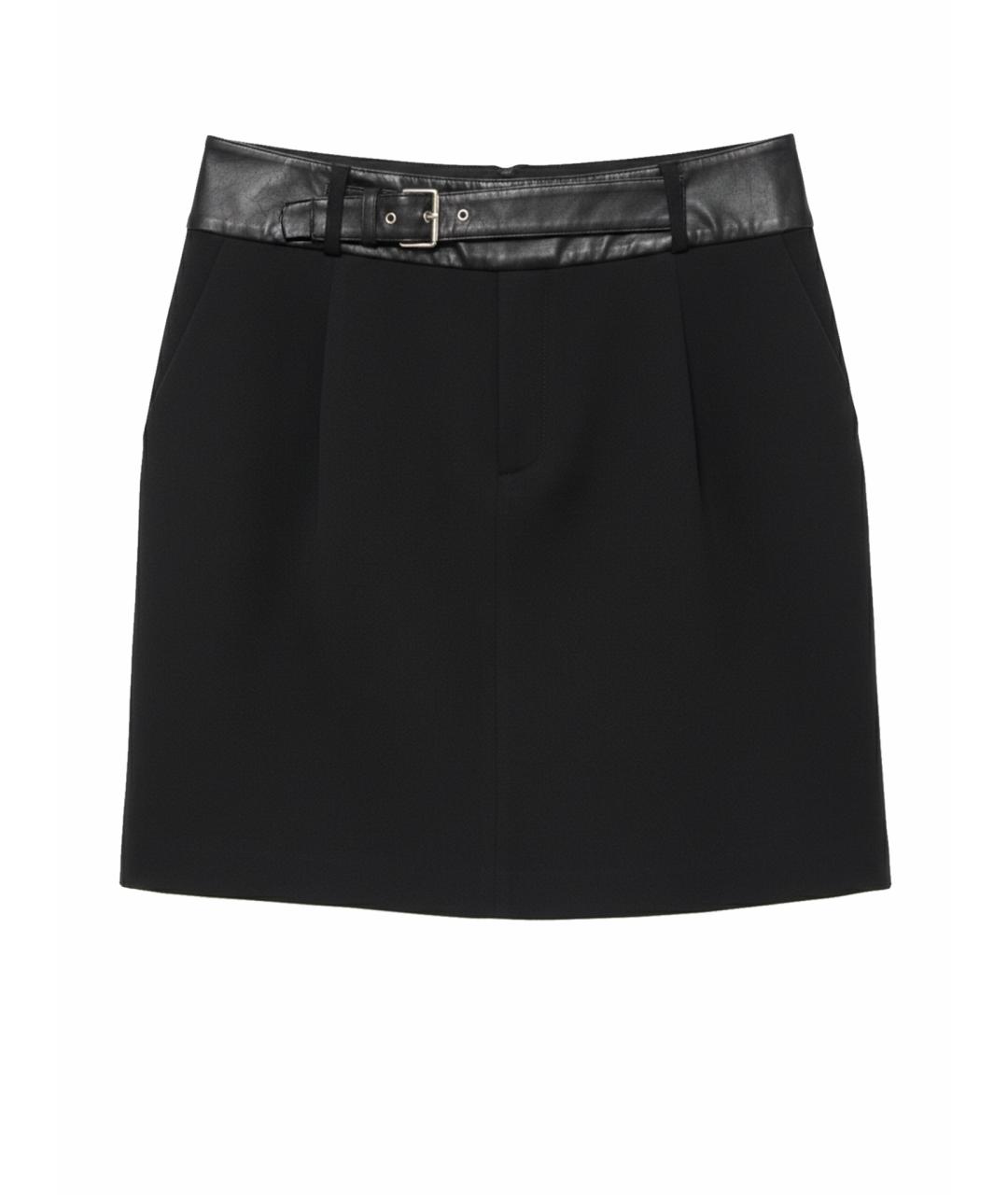 SAINT LAURENT Черная шерстяная юбка мини, фото 1