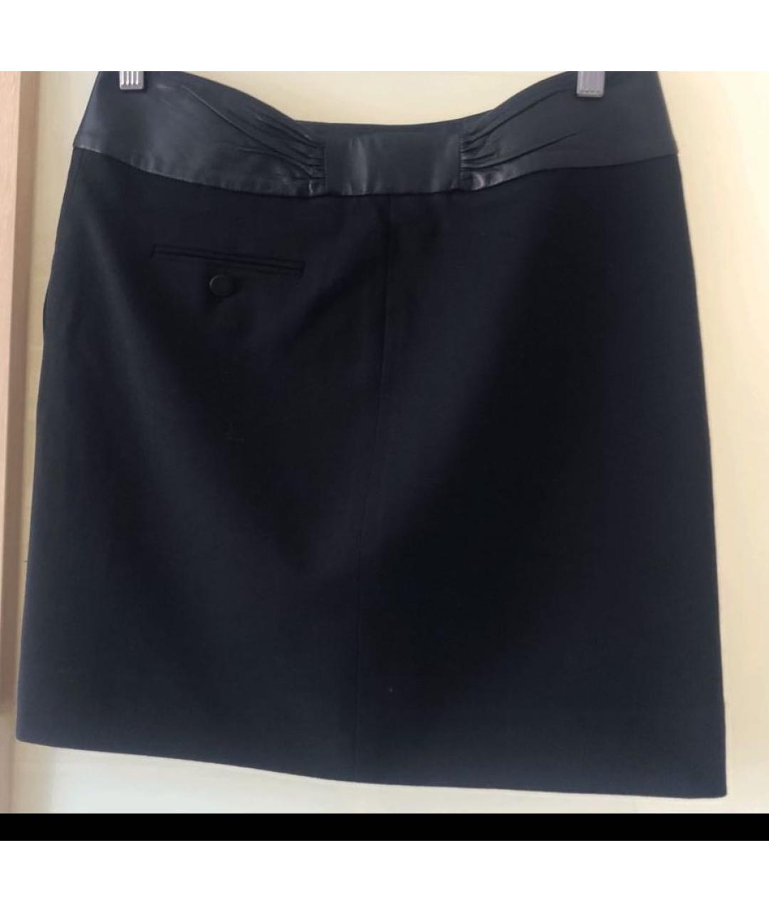 SAINT LAURENT Черная шерстяная юбка мини, фото 2