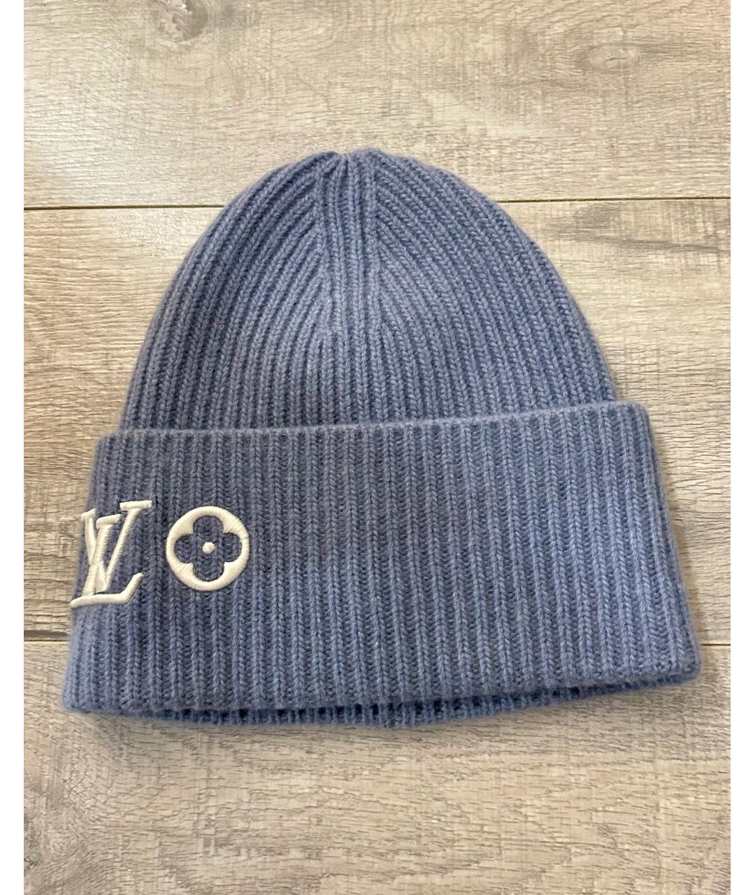 LOUIS VUITTON Голубая кашемировая шапка, фото 3