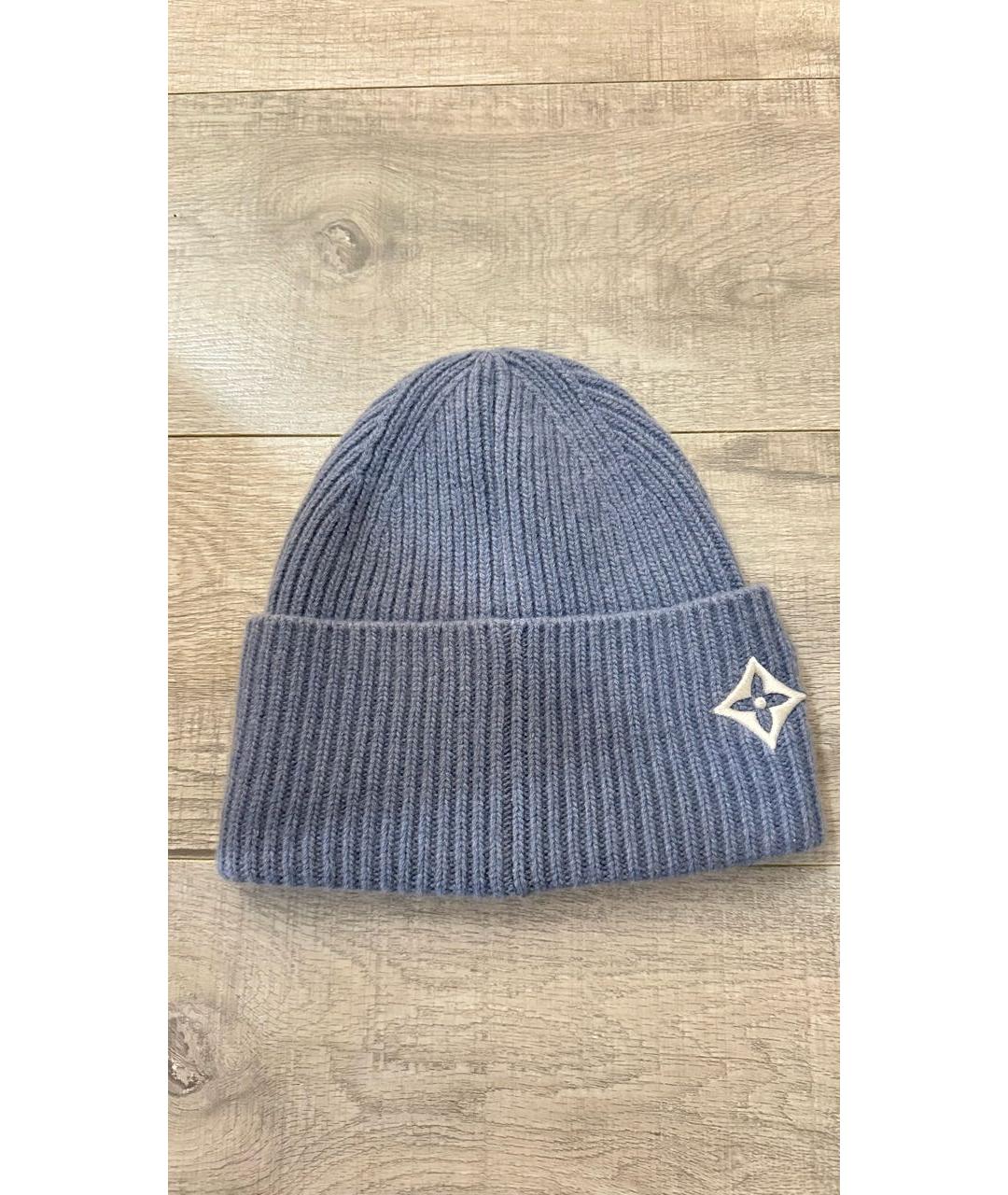 LOUIS VUITTON Голубая кашемировая шапка, фото 2