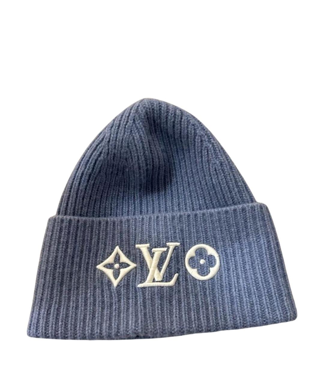 LOUIS VUITTON Голубая кашемировая шапка, фото 1