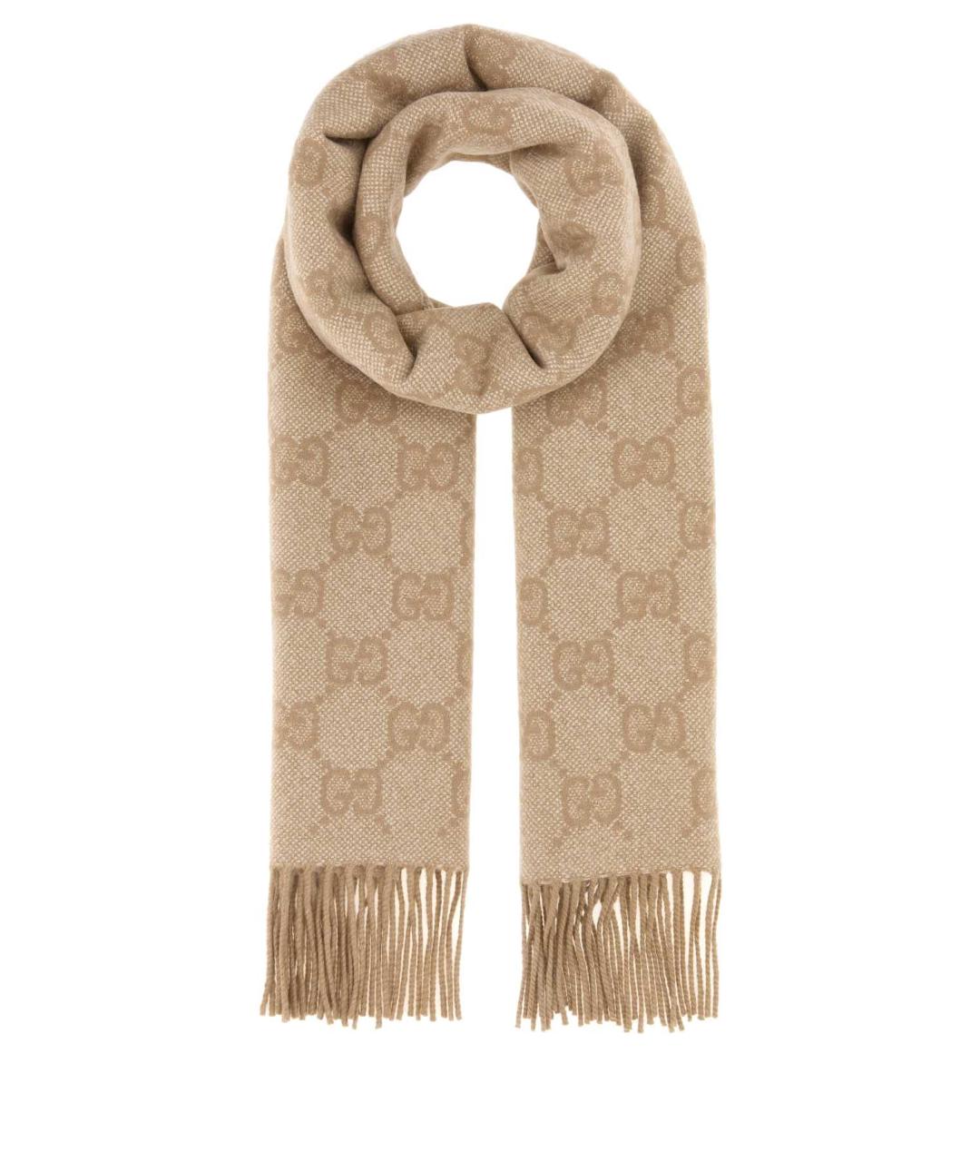 GUCCI Бежевый кашемировый шарф, фото 1