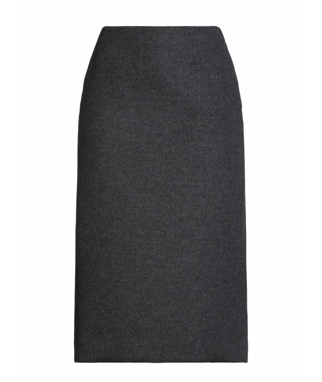 GUCCI Серая шерстяная юбка миди, фото 1