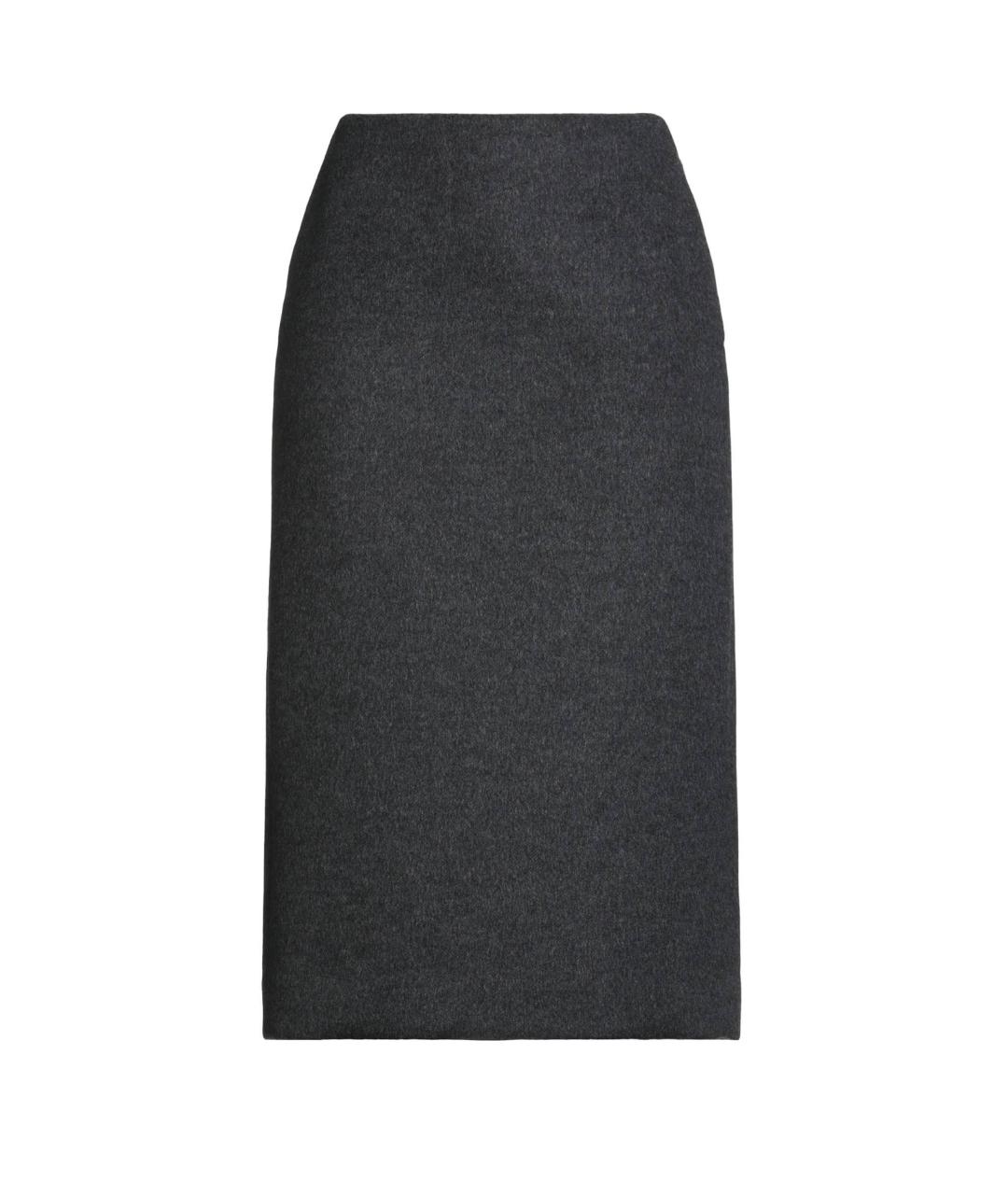 GUCCI Серая шерстяная юбка миди, фото 4