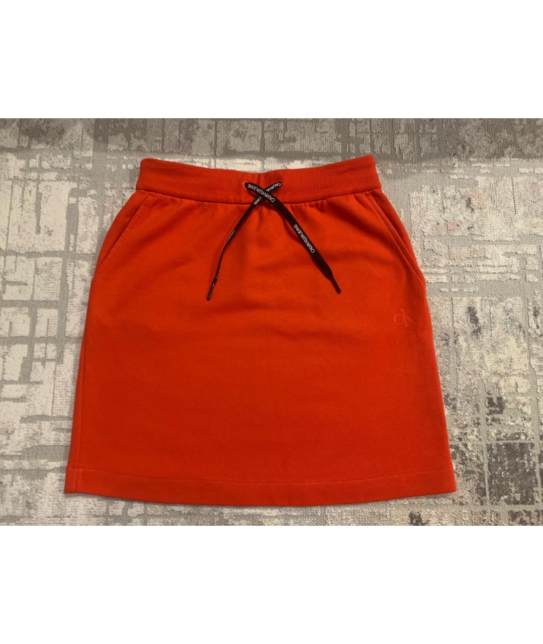 CALVIN KLEIN Красная хлопковая юбка мини, фото 5
