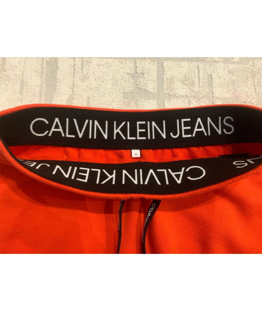 CALVIN KLEIN Красная хлопковая юбка мини, фото 3