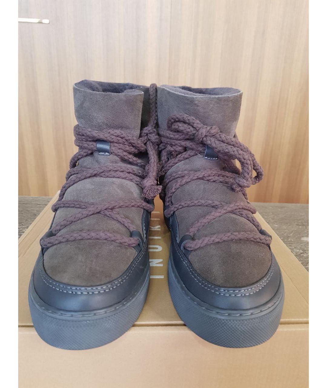 INUIKII Коричневые замшевые полусапоги, фото 3