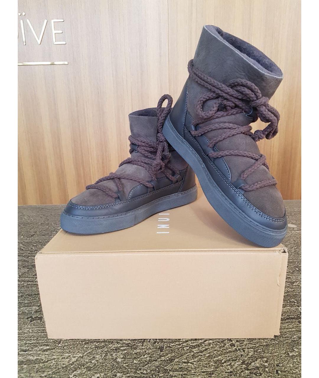 INUIKII Коричневые замшевые полусапоги, фото 2