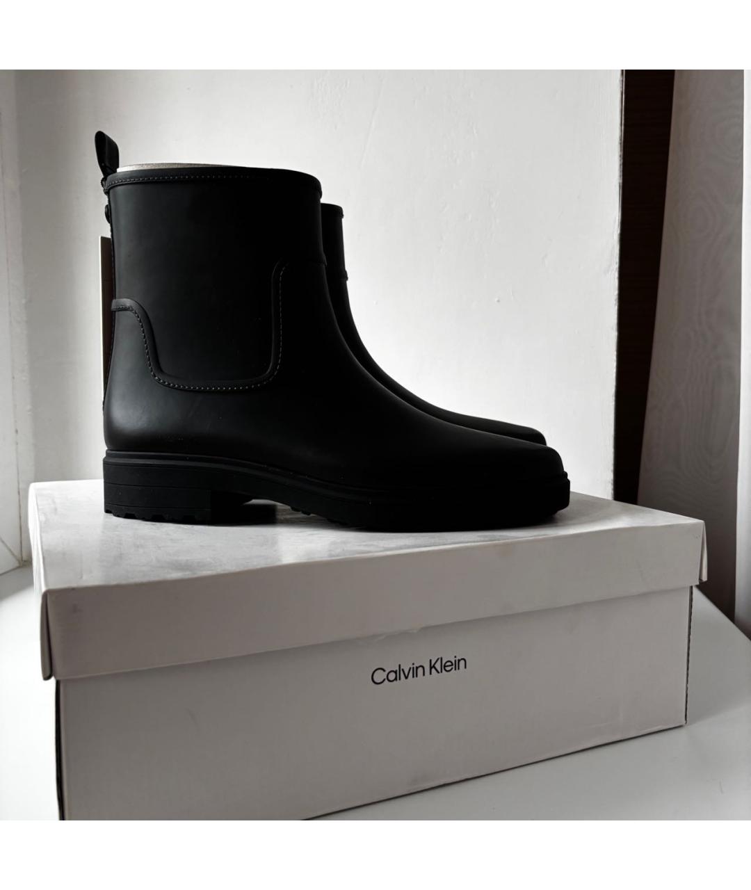 CALVIN KLEIN Черные резиновые полусапоги, фото 8