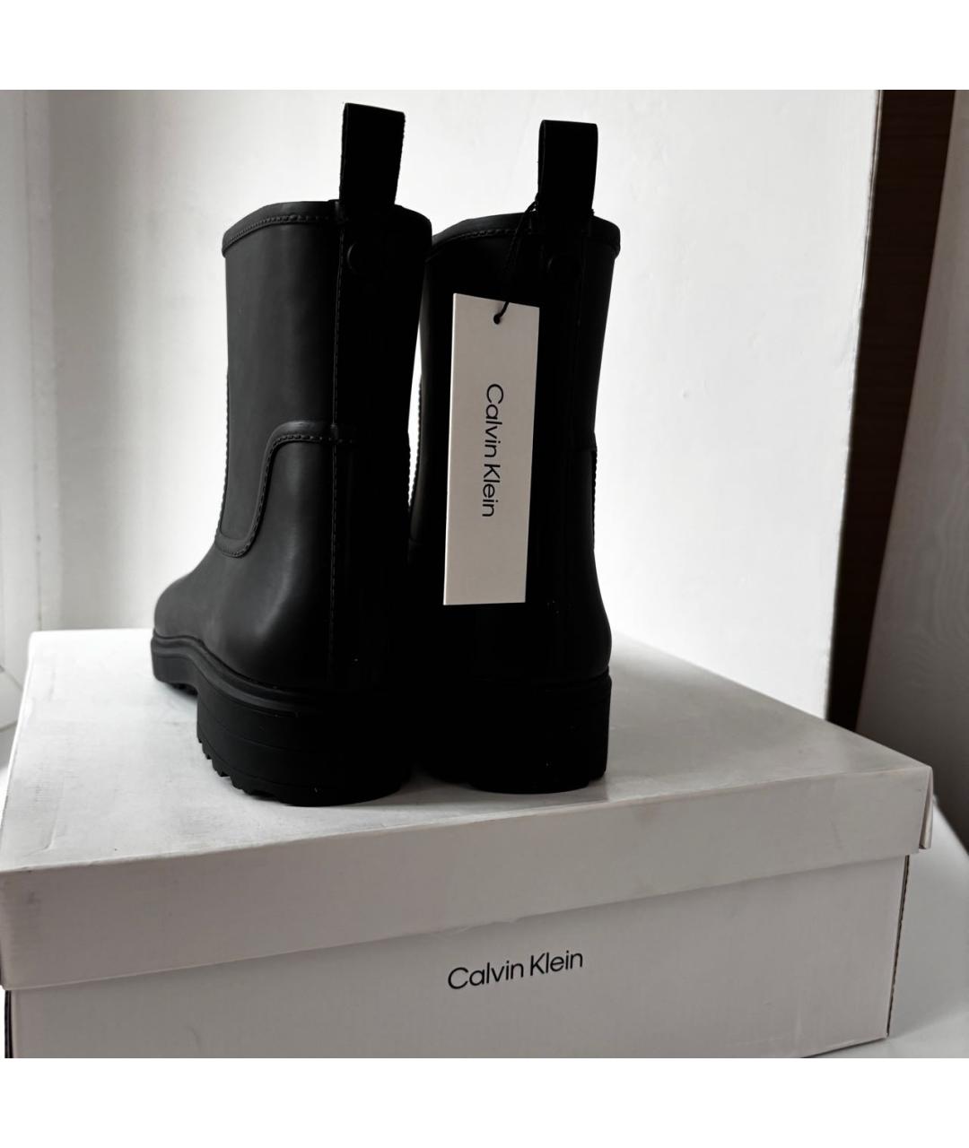 CALVIN KLEIN Черные резиновые полусапоги, фото 4