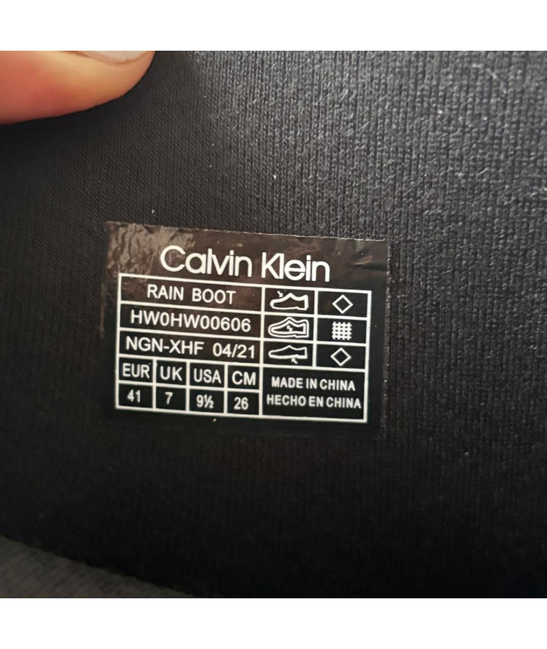 CALVIN KLEIN Черные резиновые полусапоги, фото 6
