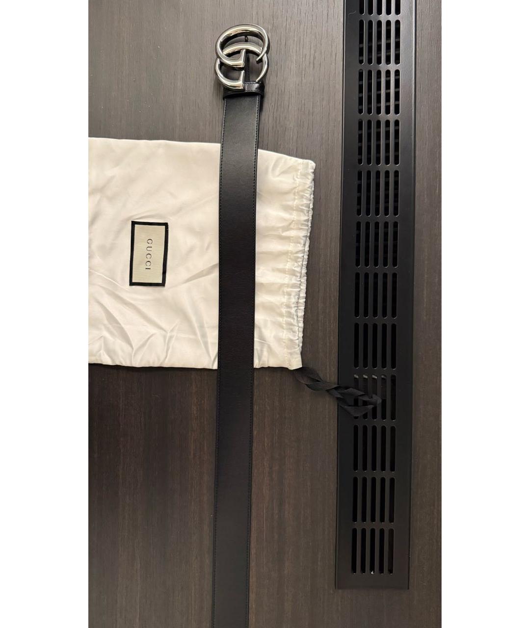 GUCCI Черный кожаный ремень, фото 4