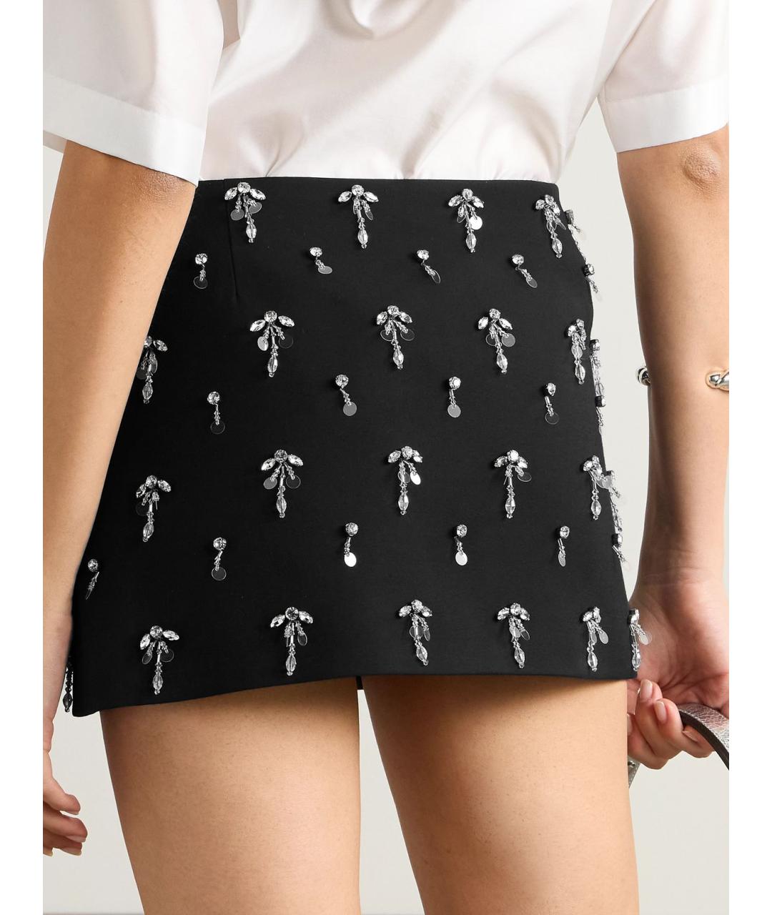 GUCCI Черная шерстяная юбка мини, фото 3