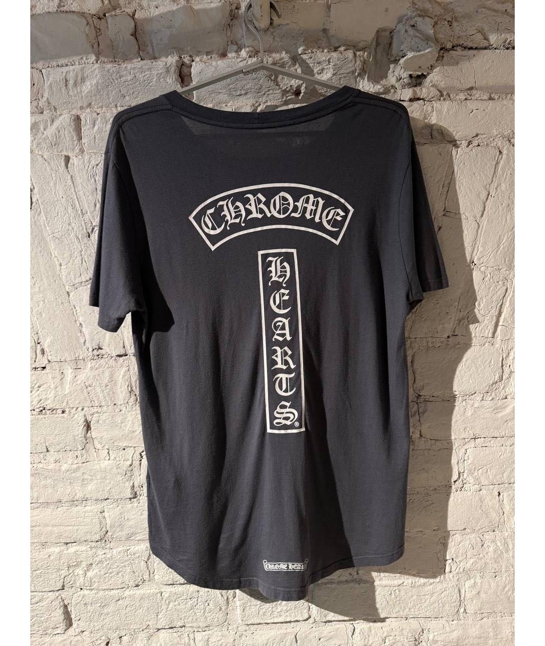 CHROME HEARTS Антрацитовая хлопковая футболка, фото 2