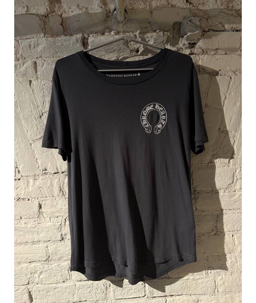 CHROME HEARTS Антрацитовая хлопковая футболка, фото 3