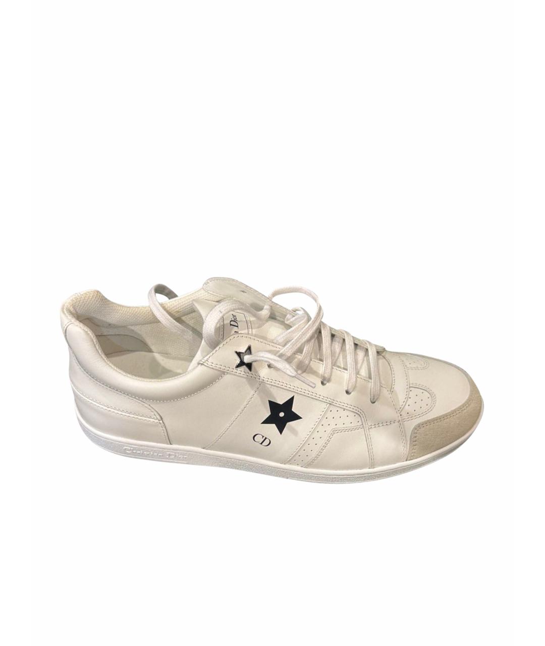 CHRISTIAN DIOR Белые кожаные низкие кроссовки / кеды, фото 1