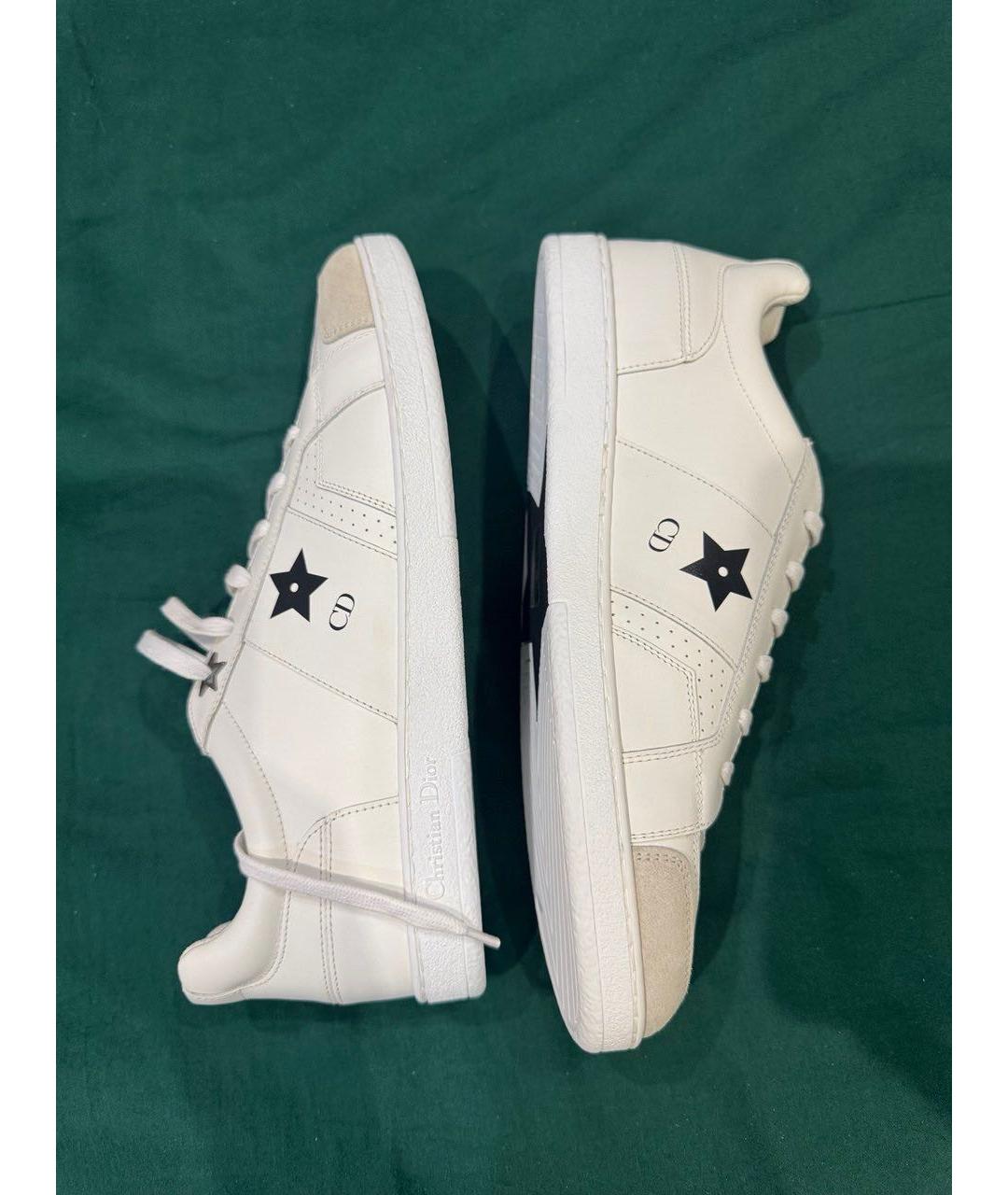 CHRISTIAN DIOR Белые кожаные низкие кроссовки / кеды, фото 5