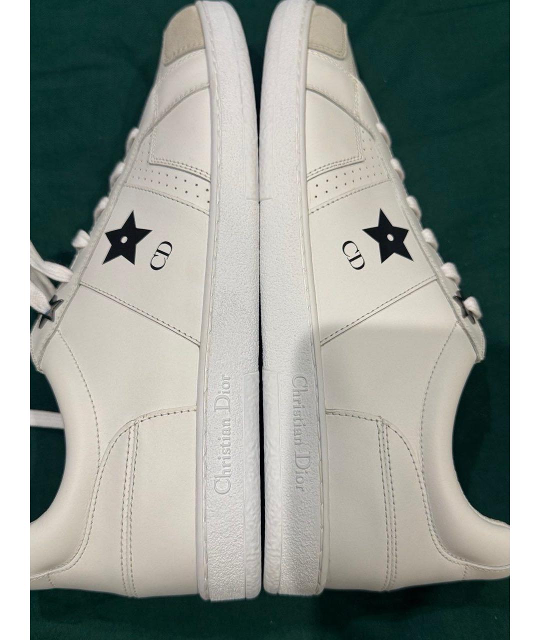 CHRISTIAN DIOR Белые кожаные низкие кроссовки / кеды, фото 3