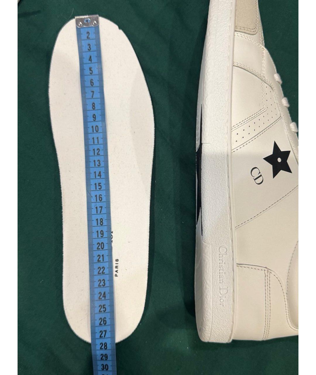 CHRISTIAN DIOR Белые кожаные низкие кроссовки / кеды, фото 6