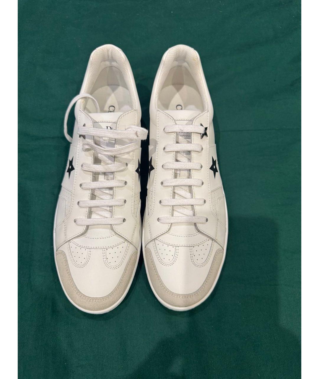CHRISTIAN DIOR Белые кожаные низкие кроссовки / кеды, фото 2