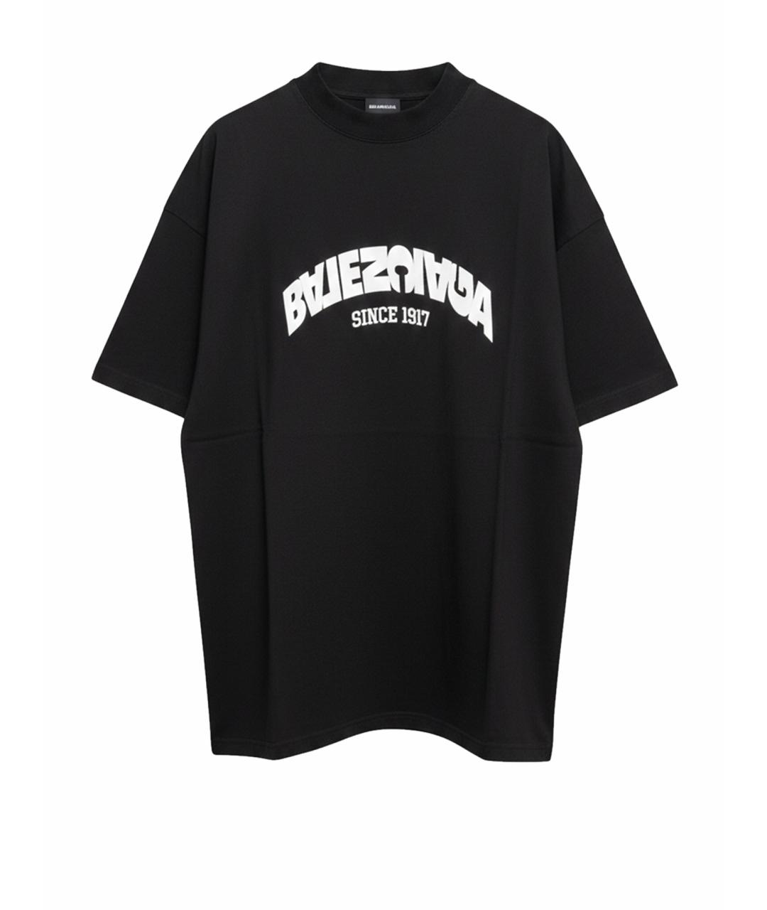 BALENCIAGA Черная хлопковая футболка, фото 1