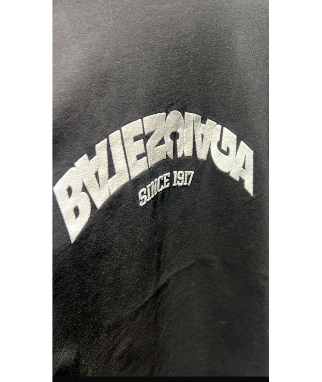 BALENCIAGA Черная хлопковая футболка, фото 2