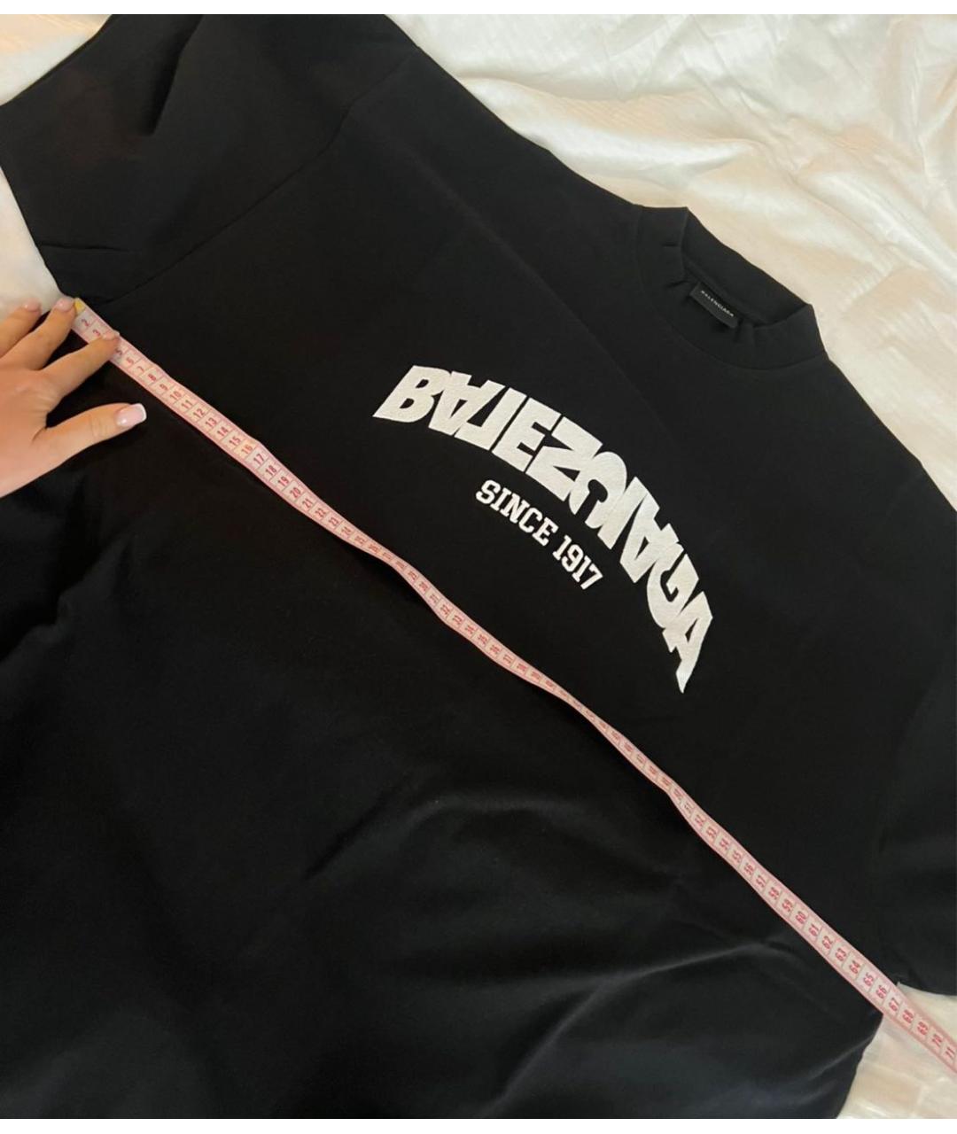 BALENCIAGA Черная хлопковая футболка, фото 3