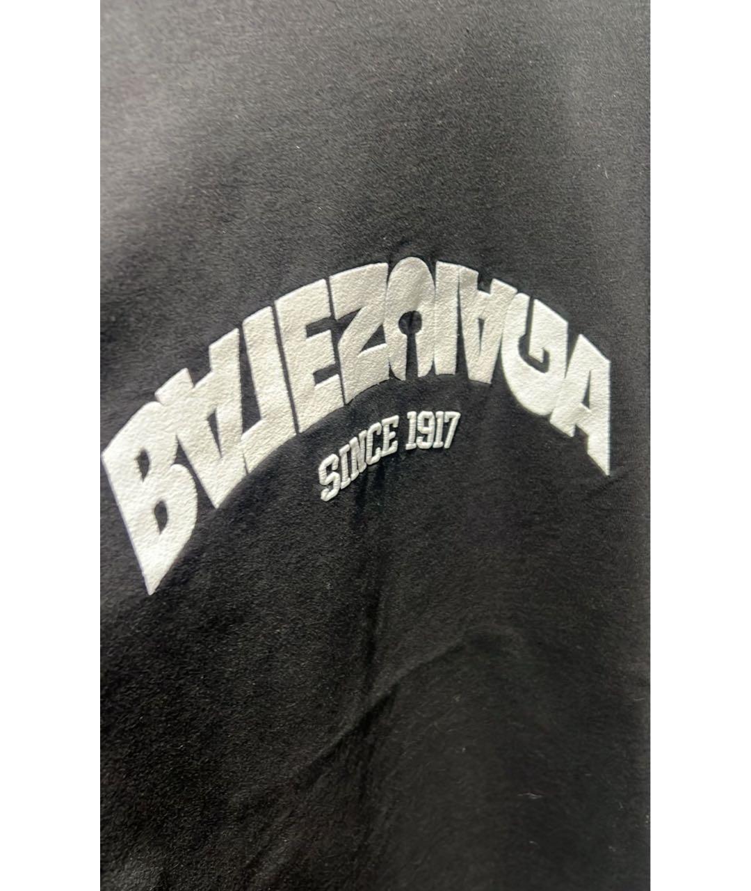 BALENCIAGA Черная хлопковая футболка, фото 2