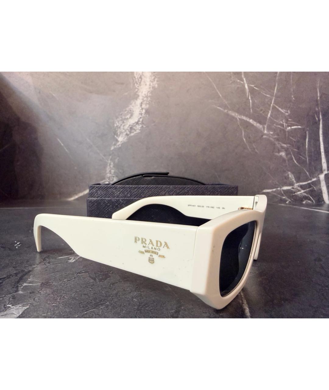 PRADA Белые пластиковые солнцезащитные очки, фото 2