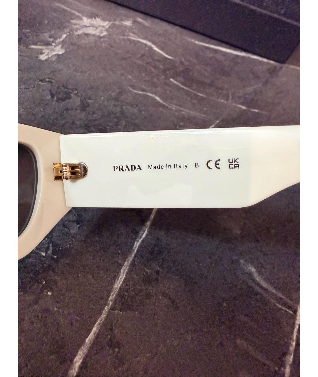 PRADA Белые пластиковые солнцезащитные очки, фото 8