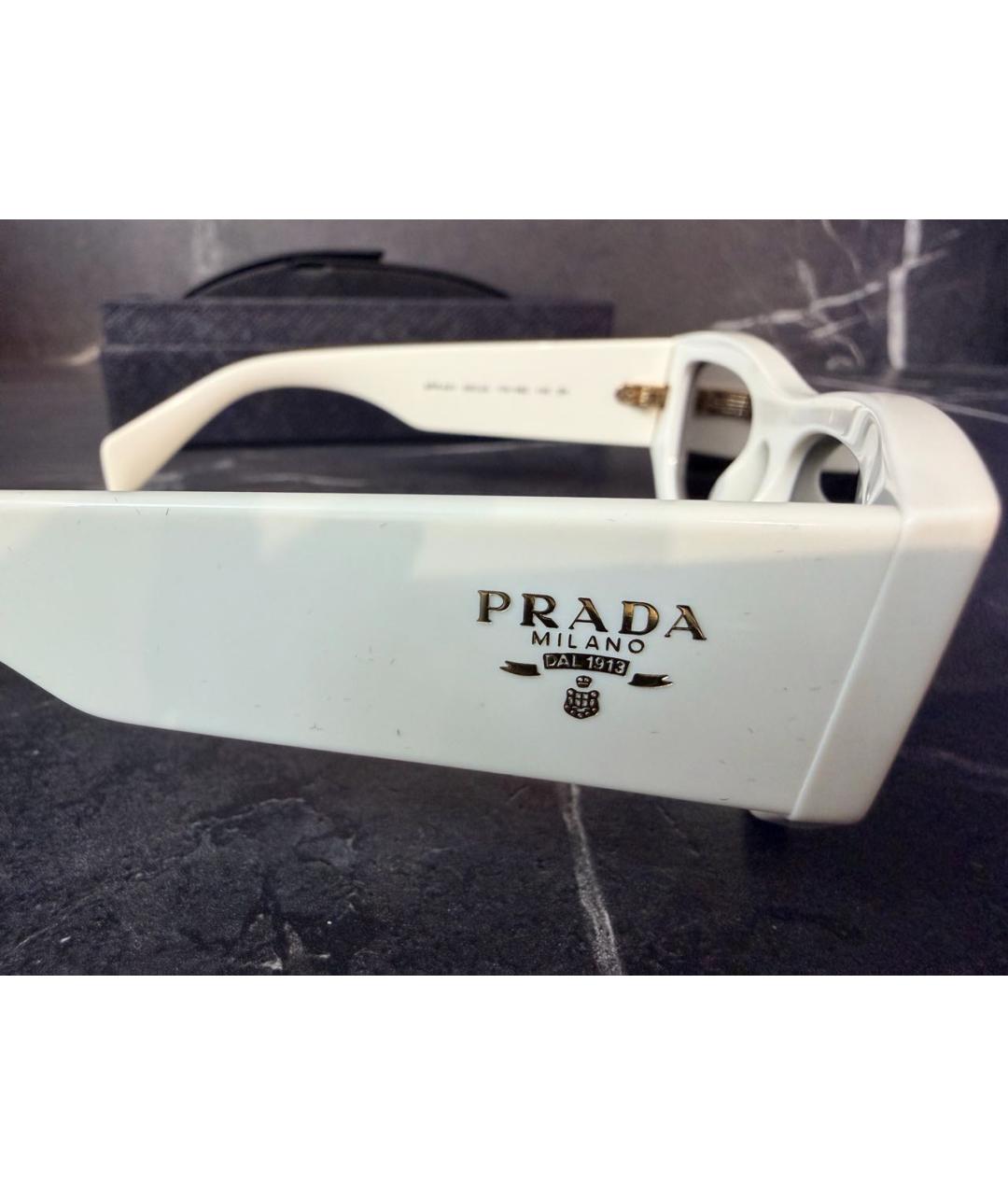 PRADA Белые пластиковые солнцезащитные очки, фото 3