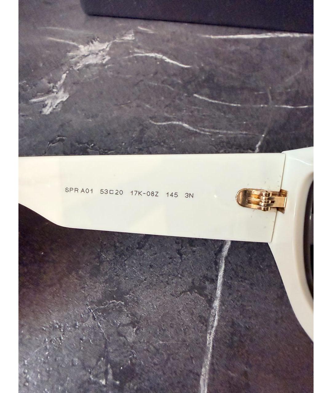 PRADA Белые пластиковые солнцезащитные очки, фото 7