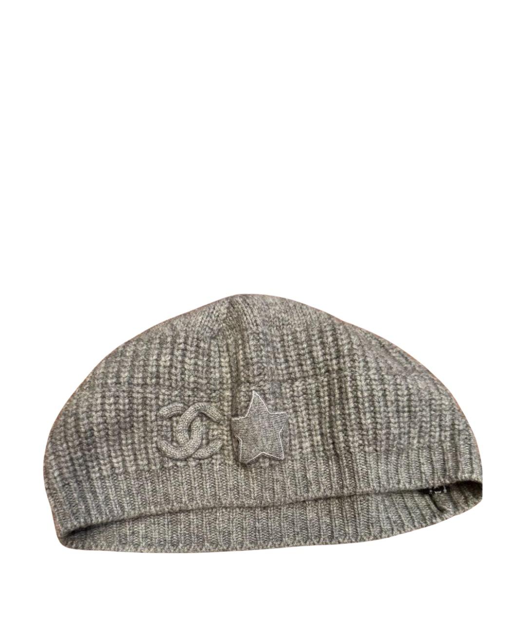 CHANEL Серая кашемировая шапка, фото 1