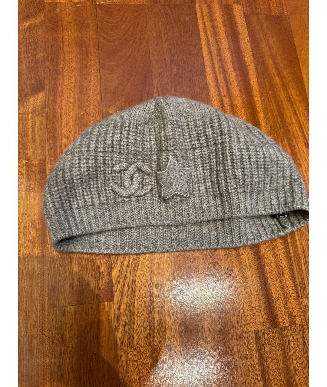 CHANEL Серая кашемировая шапка, фото 4