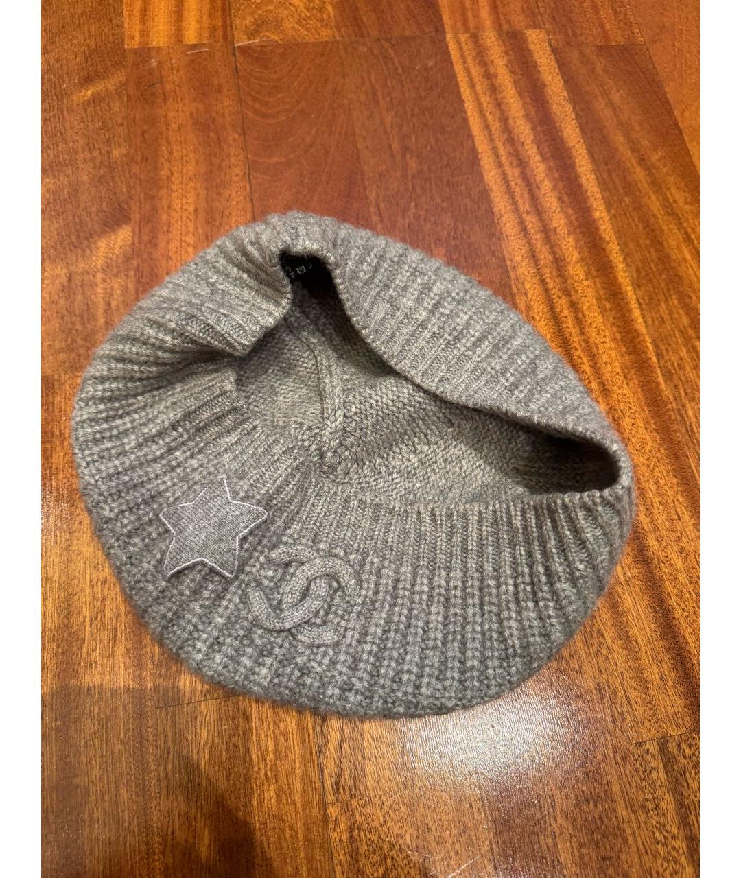 CHANEL Серая кашемировая шапка, фото 2