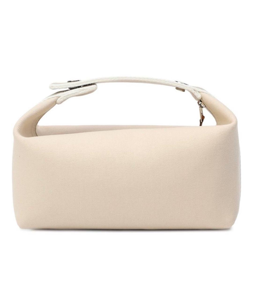 HERMES Бежевая тканевая косметичка, фото 3