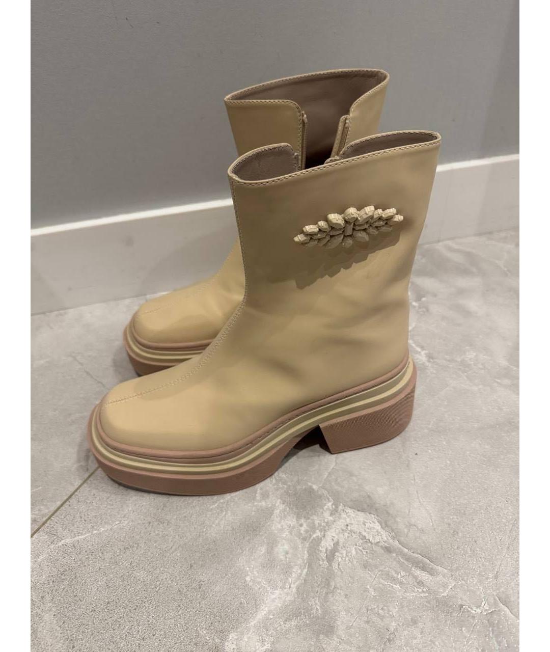 LE SILLA Бежевые кожаные сапоги, фото 2
