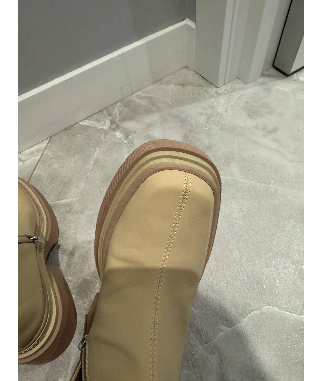 LE SILLA Бежевые кожаные сапоги, фото 3
