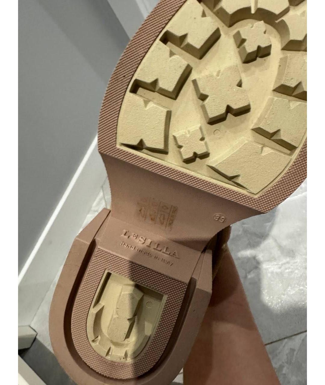 LE SILLA Бежевые кожаные сапоги, фото 5