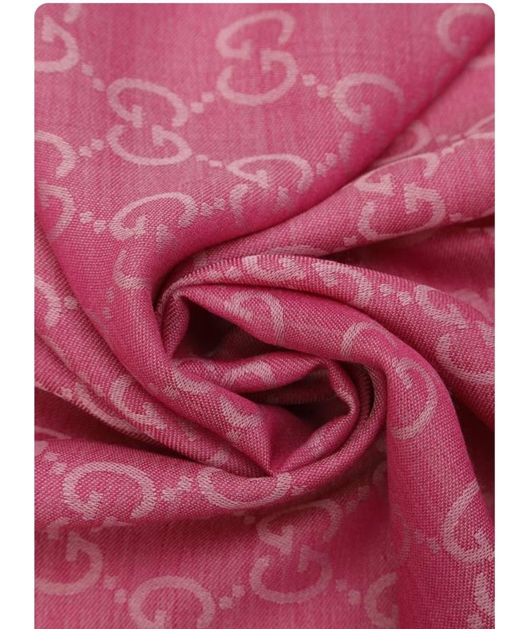 GUCCI Розовый шелковый шарф, фото 3