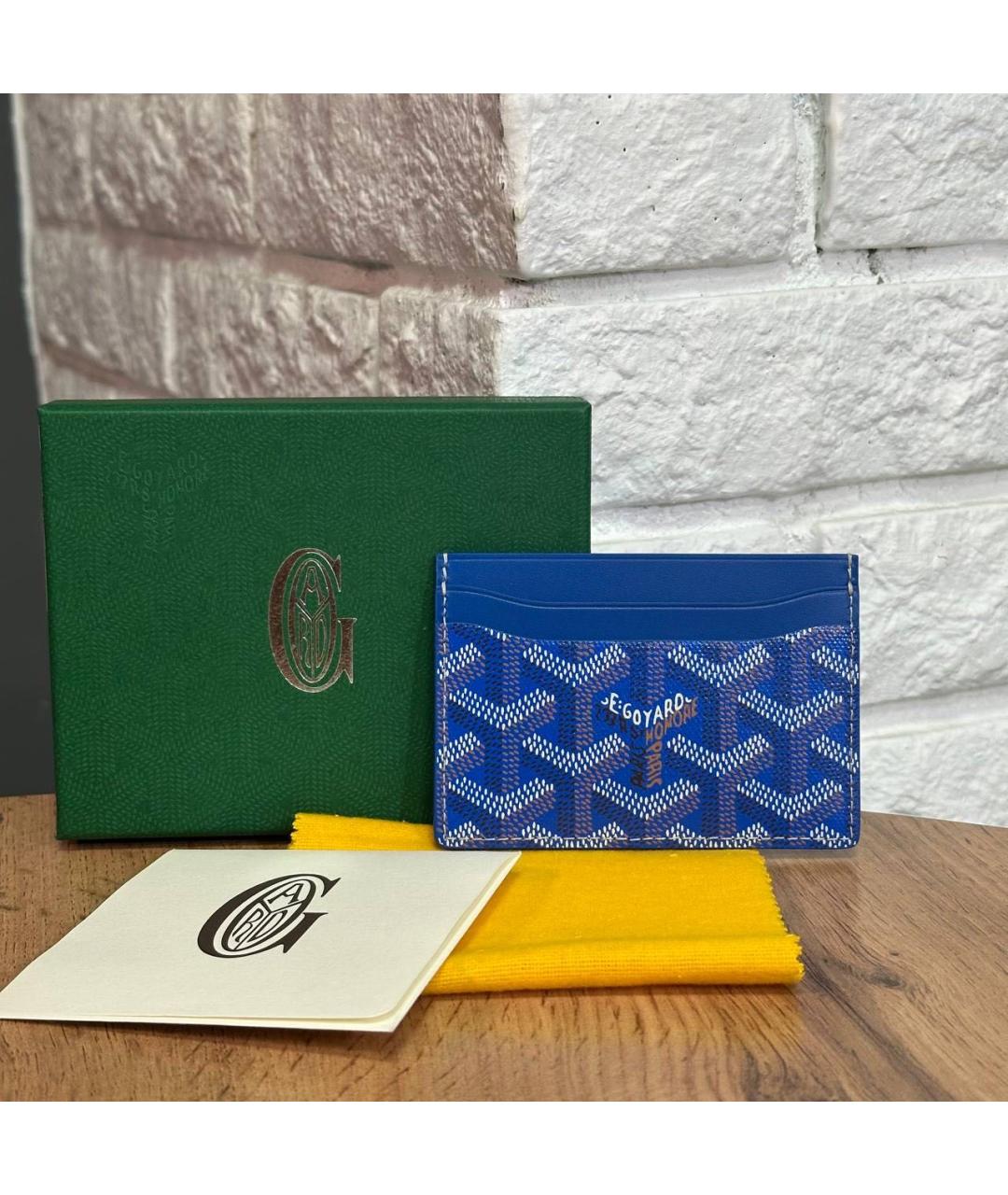 GOYARD Синий кожаный кардхолдер, фото 2