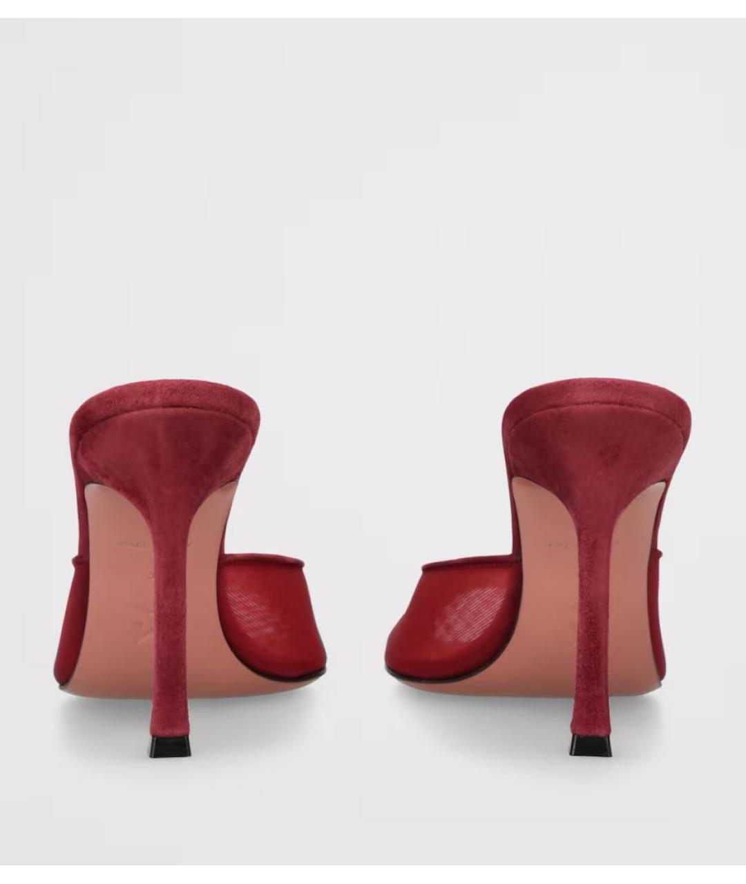 Amina Muaddi Бордовые замшевые мюли, фото 4