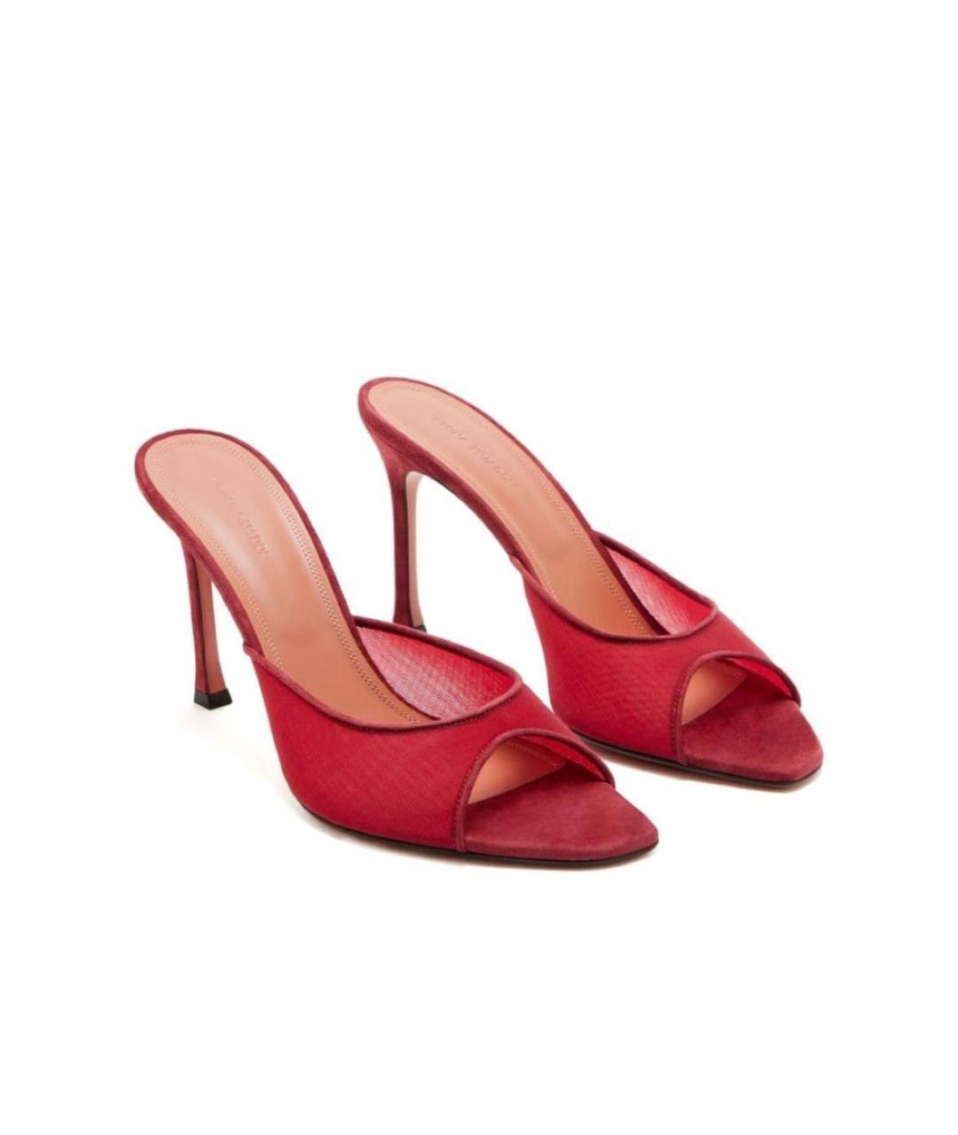 Amina Muaddi Бордовые замшевые мюли, фото 3